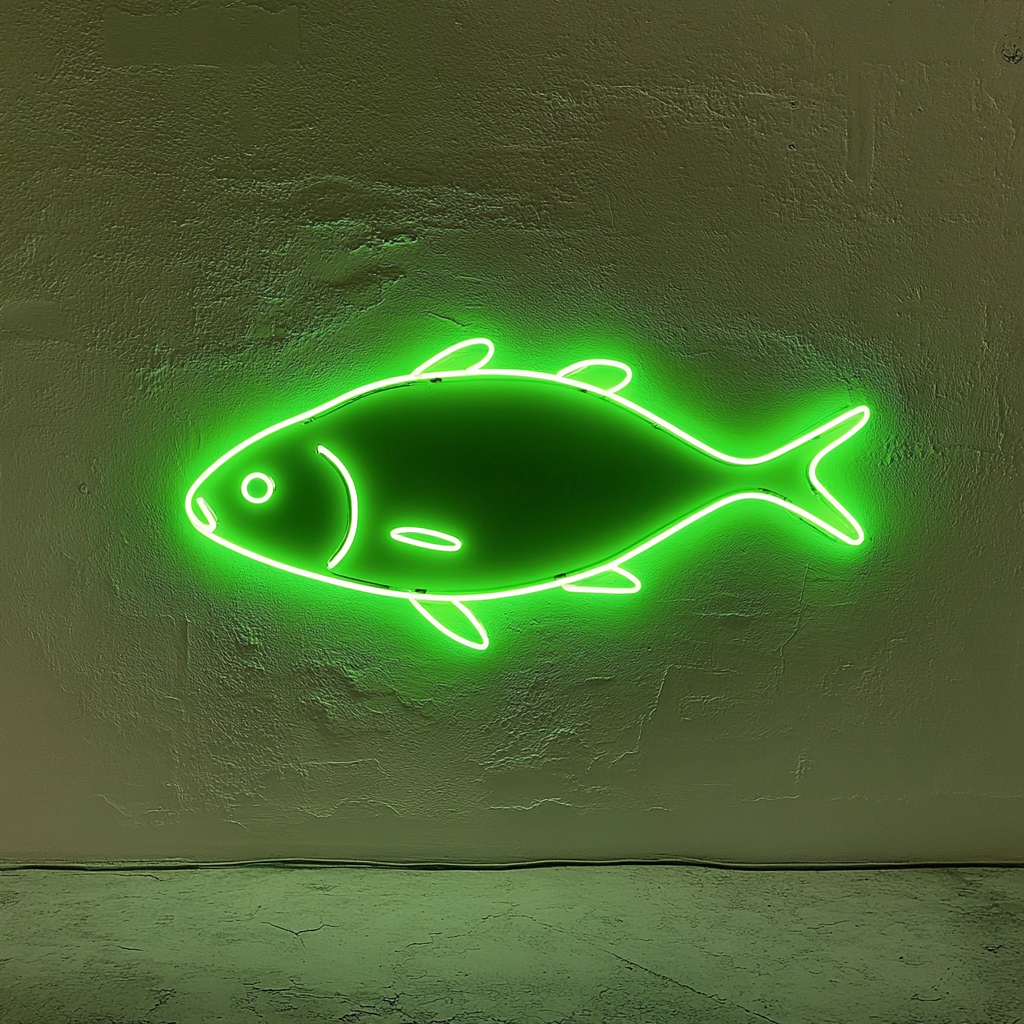 Fish - Green Neon Sign, 24 Inches