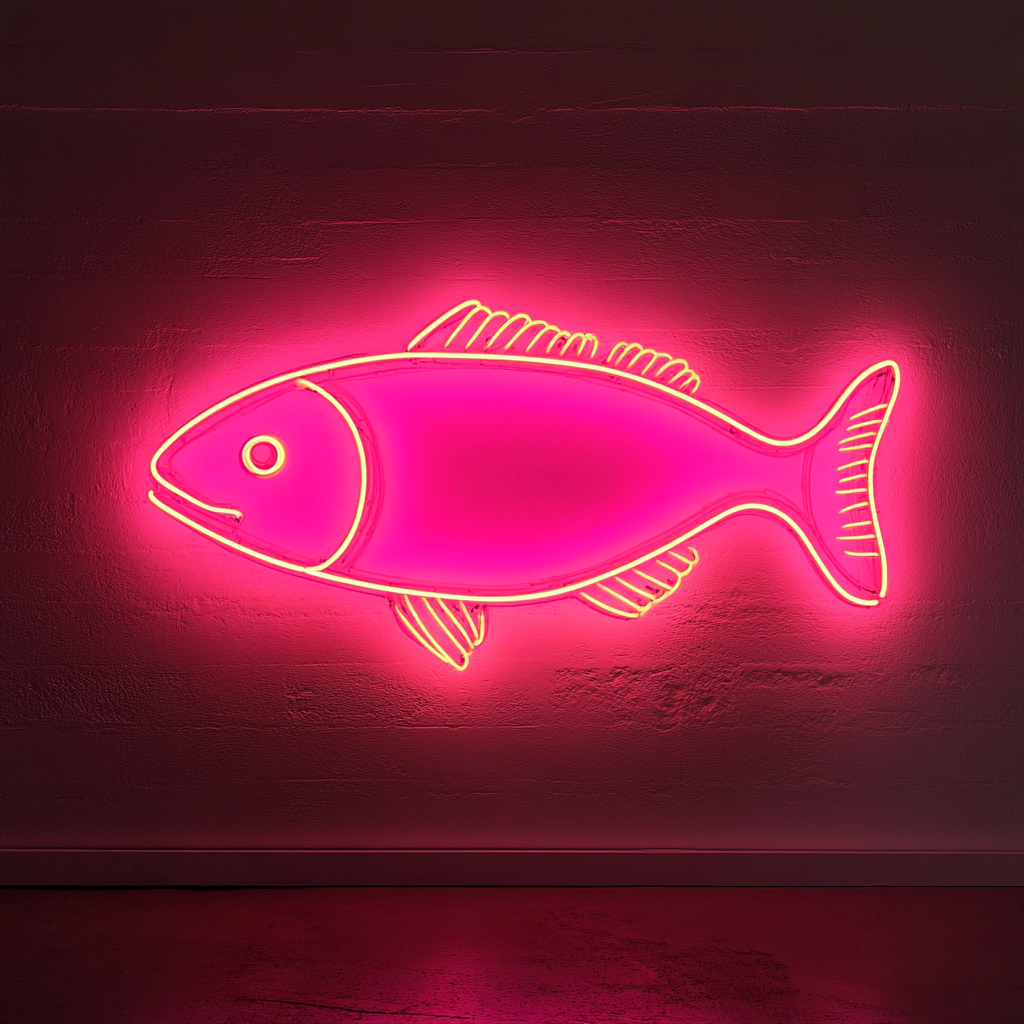 Fish - Pink Neon Sign, 18 Inches