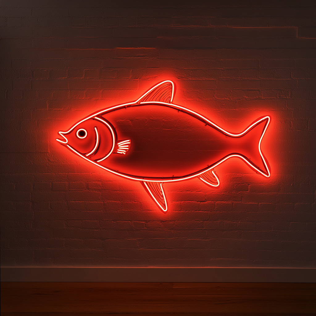 Fish - Red Neon Sign, 24 Inches