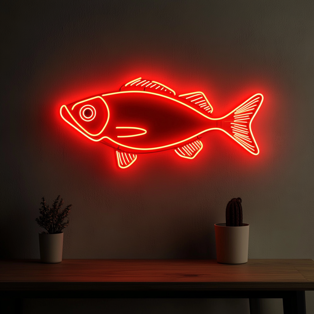 Fish - Red Neon Sign, 24 Inches