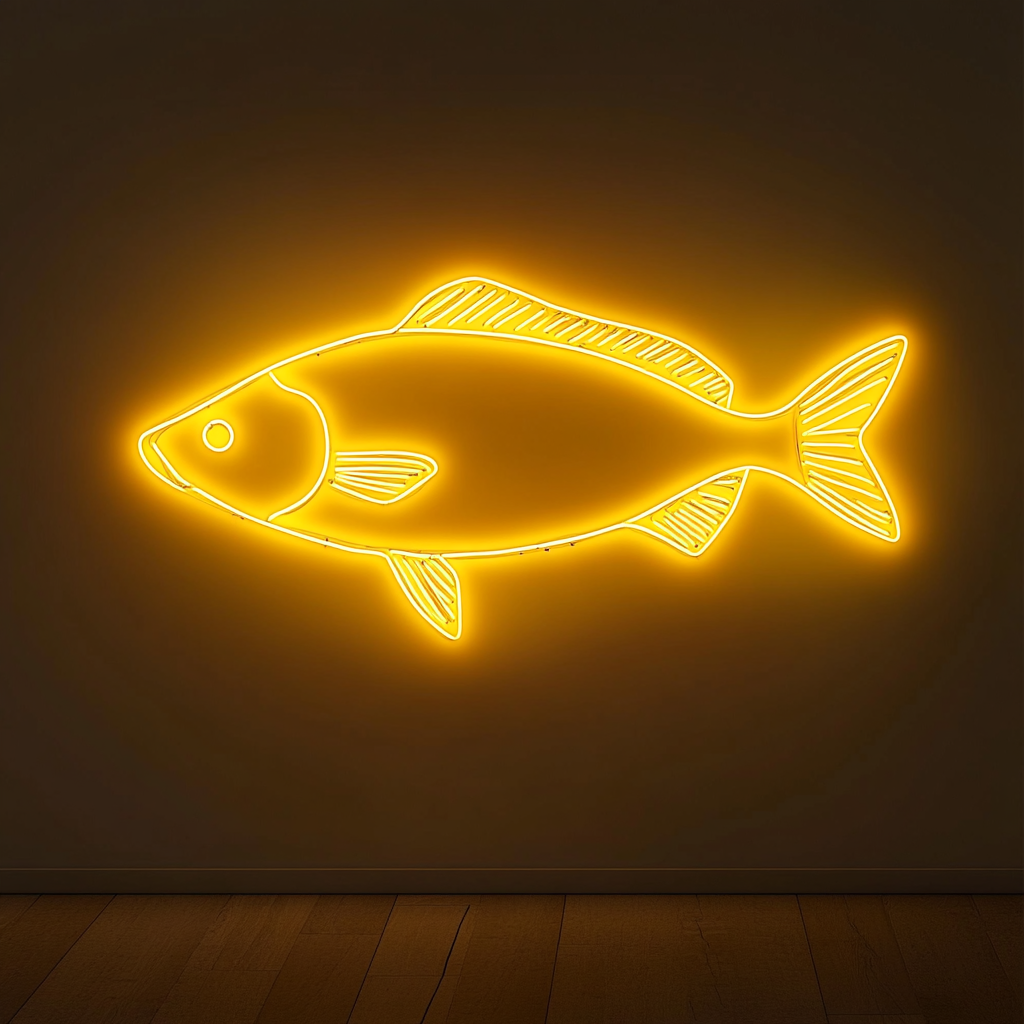 Fish - Yellow Neon Sign, 18 Inches