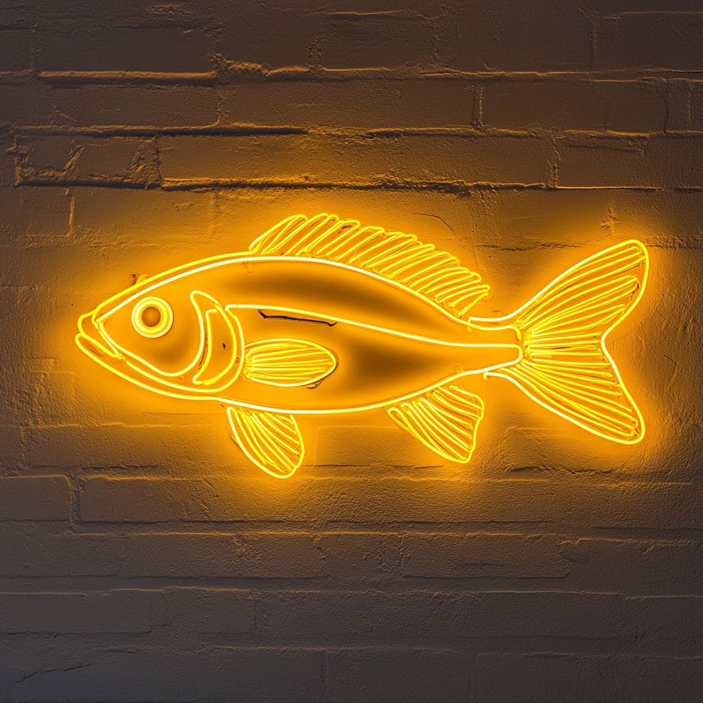 Fish - Yellow Neon Sign, 24 Inches