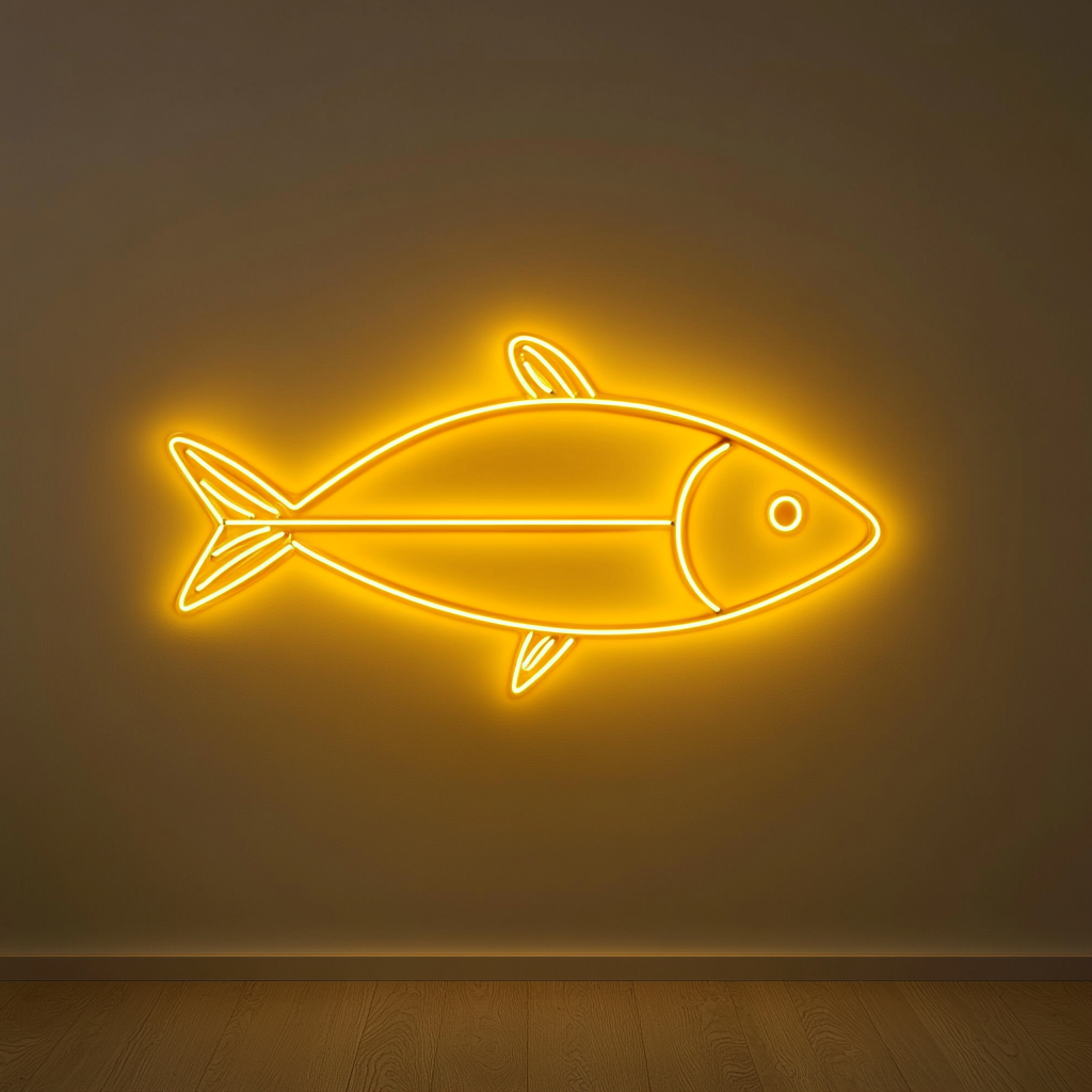 Fish - Yellow Neon Sign, 24 Inches
