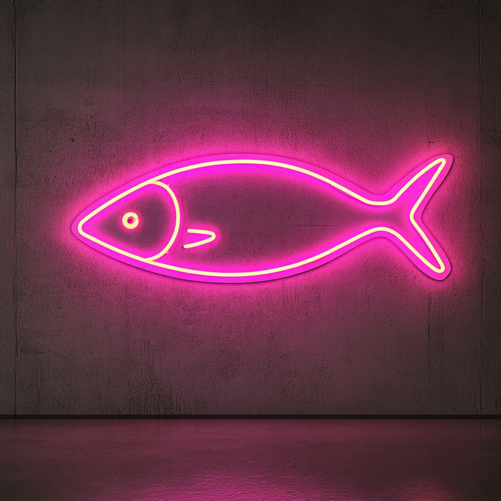 Fish Skewer - Pink Neon Sign, 24 Inches