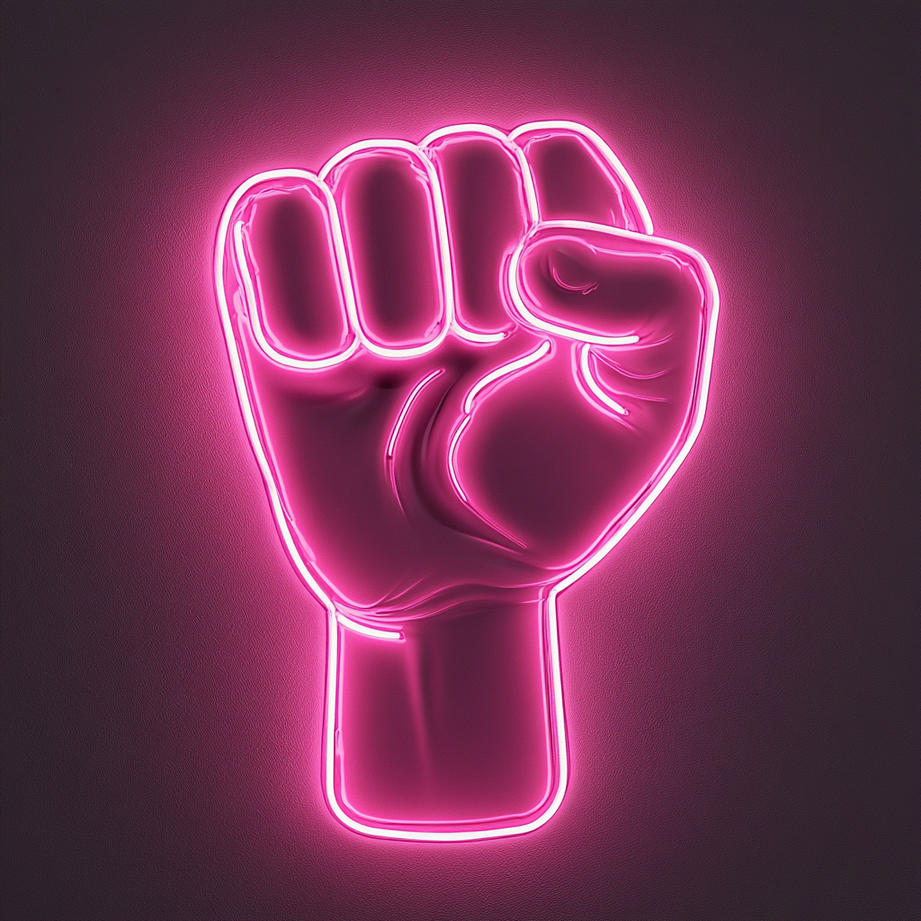 Fist - Pink Neon Sign, 24 Inches