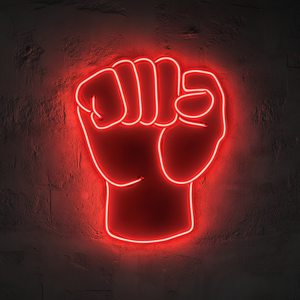 Fist - Red Neon Sign, 24 Inches