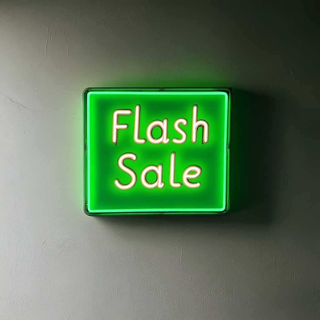 "Flash Sale" - Green Neon Sign, 18 Inches