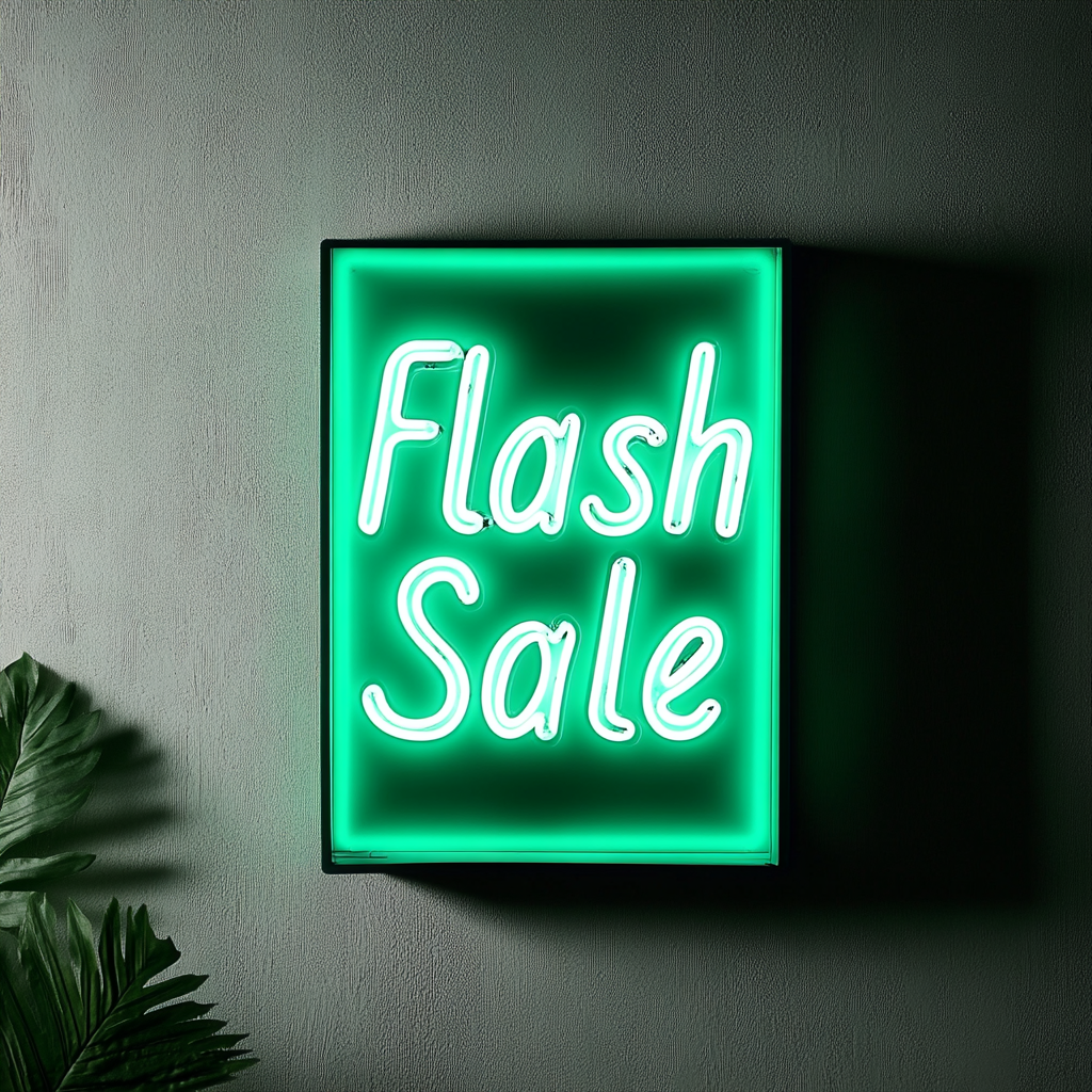 "Flash Sale" - Green Neon Sign, 18 Inches