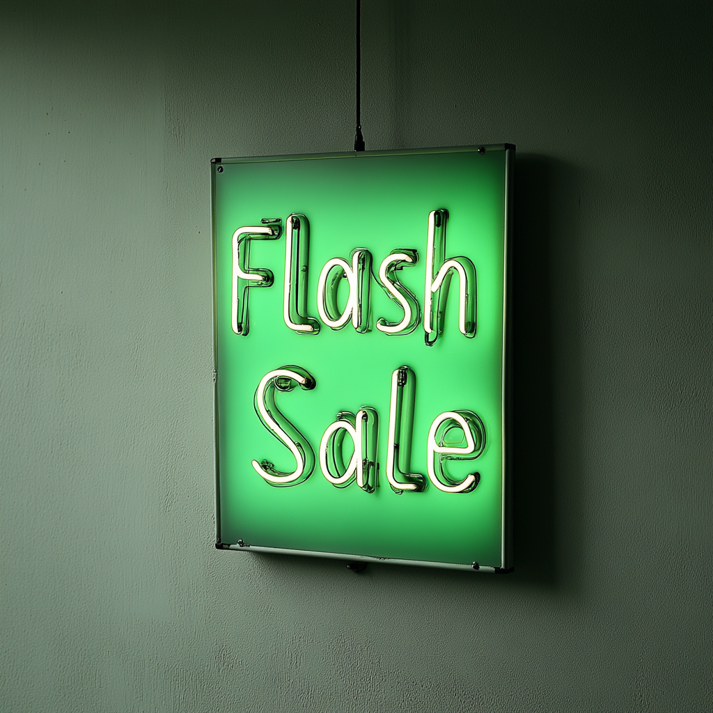 "Flash Sale" - Green Neon Sign, 18 Inches