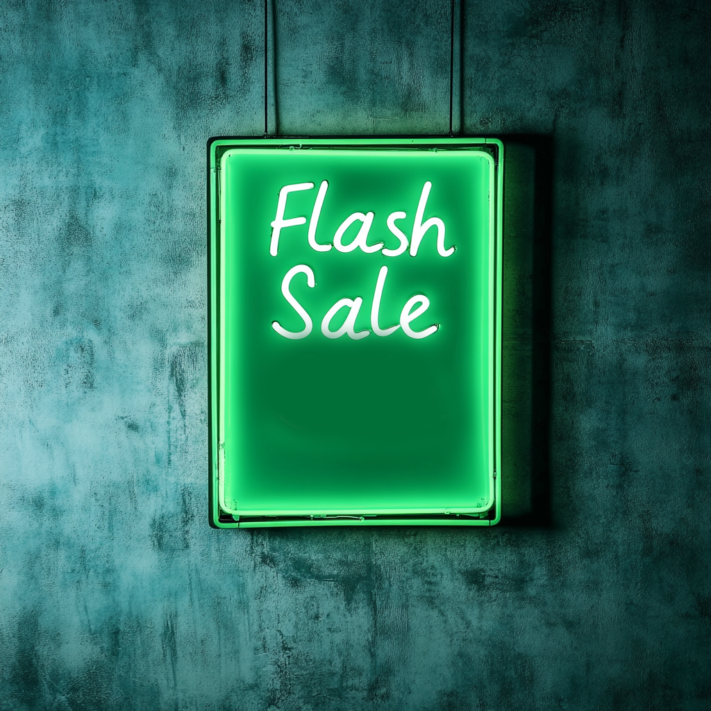 "Flash Sale" - Green Neon Sign, 18 Inches