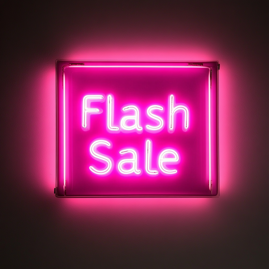 "Flash Sale" - Pink Neon Sign, 18 Inches