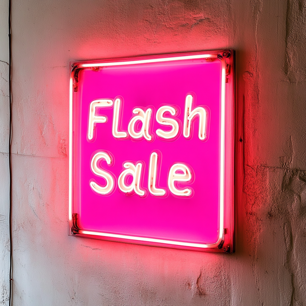 "Flash Sale" - Pink Neon Sign, 18 Inches