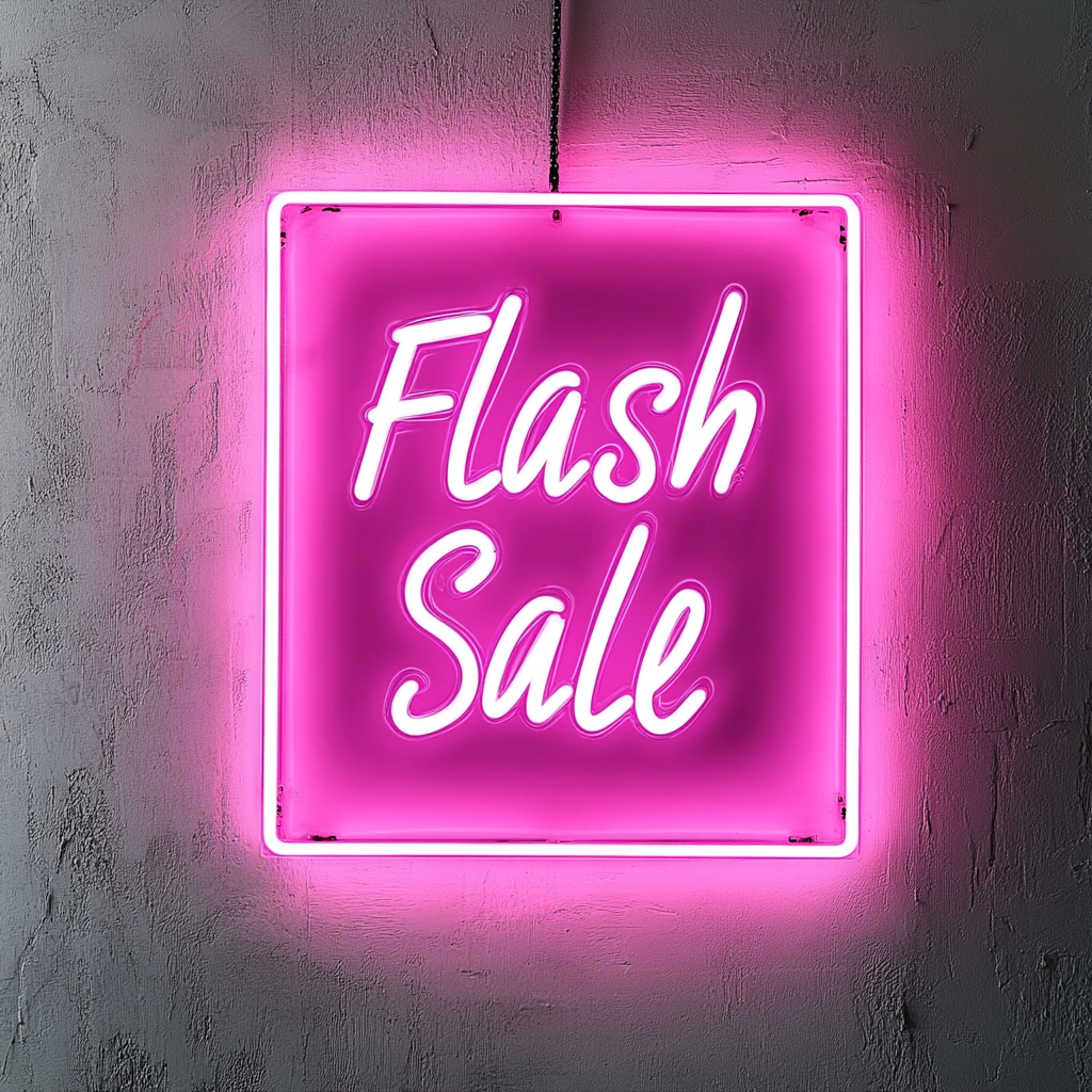 "Flash Sale" - Pink Neon Sign, 18 Inches