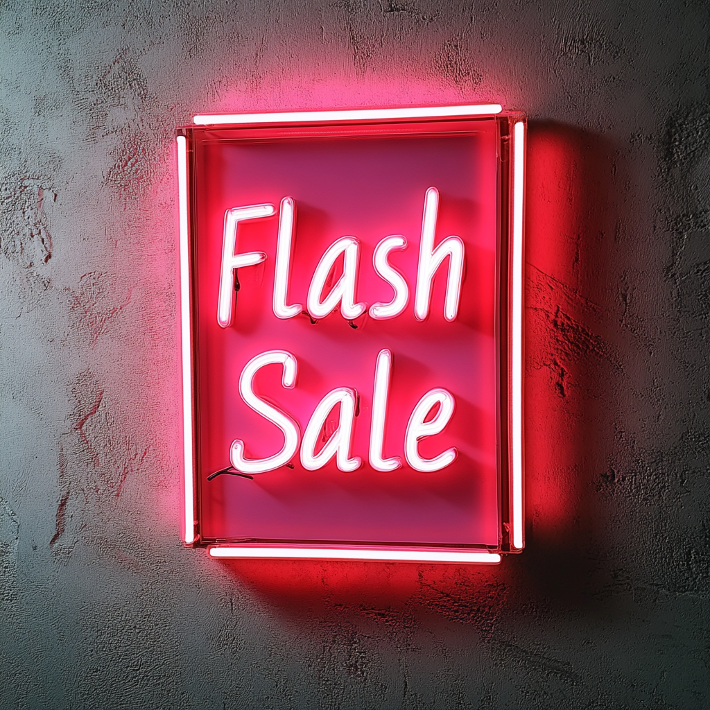 "Flash Sale" - Pink Neon Sign, 18 Inches