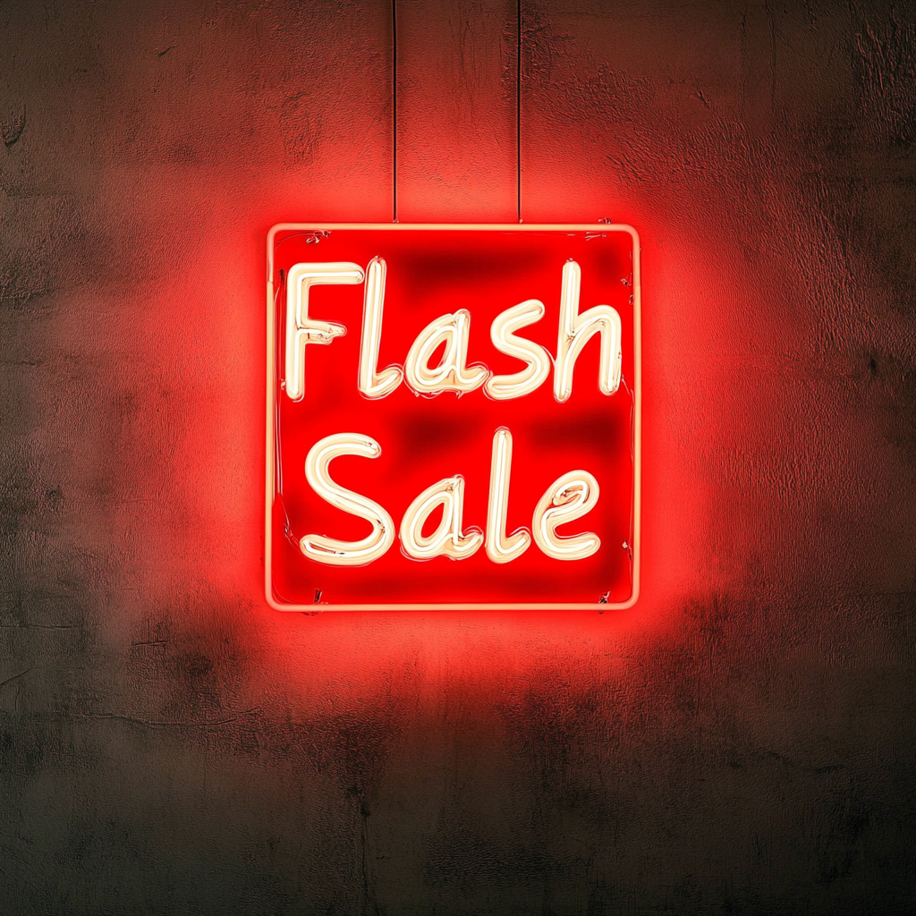 "Flash Sale" - Red Neon Sign, 18 Inches