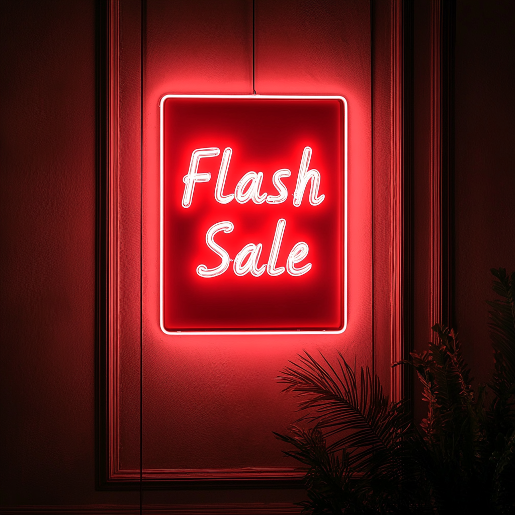 "Flash Sale" - Red Neon Sign, 18 Inches