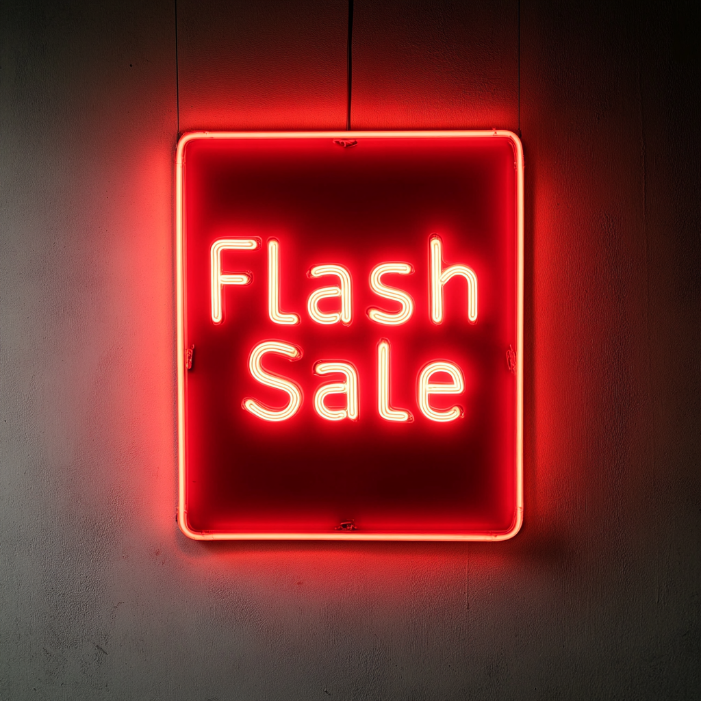 "Flash Sale" - Red Neon Sign, 18 Inches