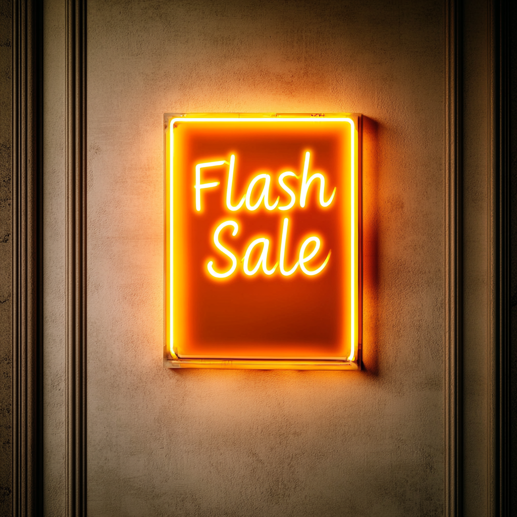 "Flash Sale" - Yellow Neon Sign, 18 Inches