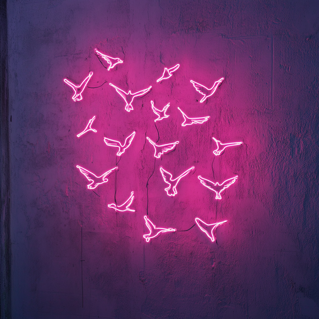 Flock of Birds - Pink Neon Sign, 24 Inches