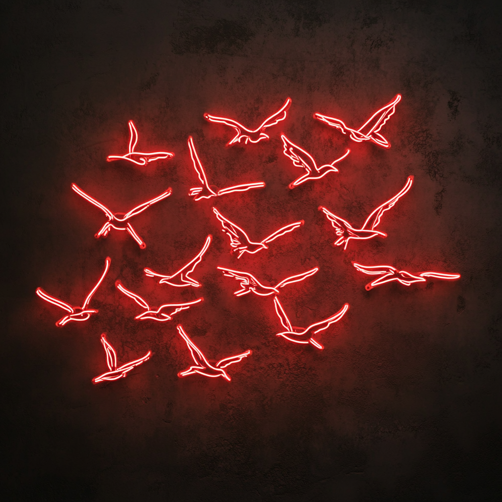 Flock of Birds - Red Neon Sign, 18 Inches