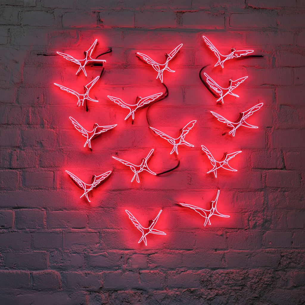 Flock of Birds - Red Neon Sign, 18 Inches