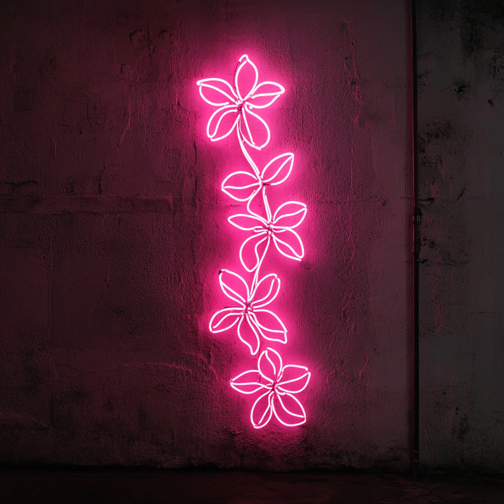 Flower Garland - Pink Neon Sign, 24 Inches