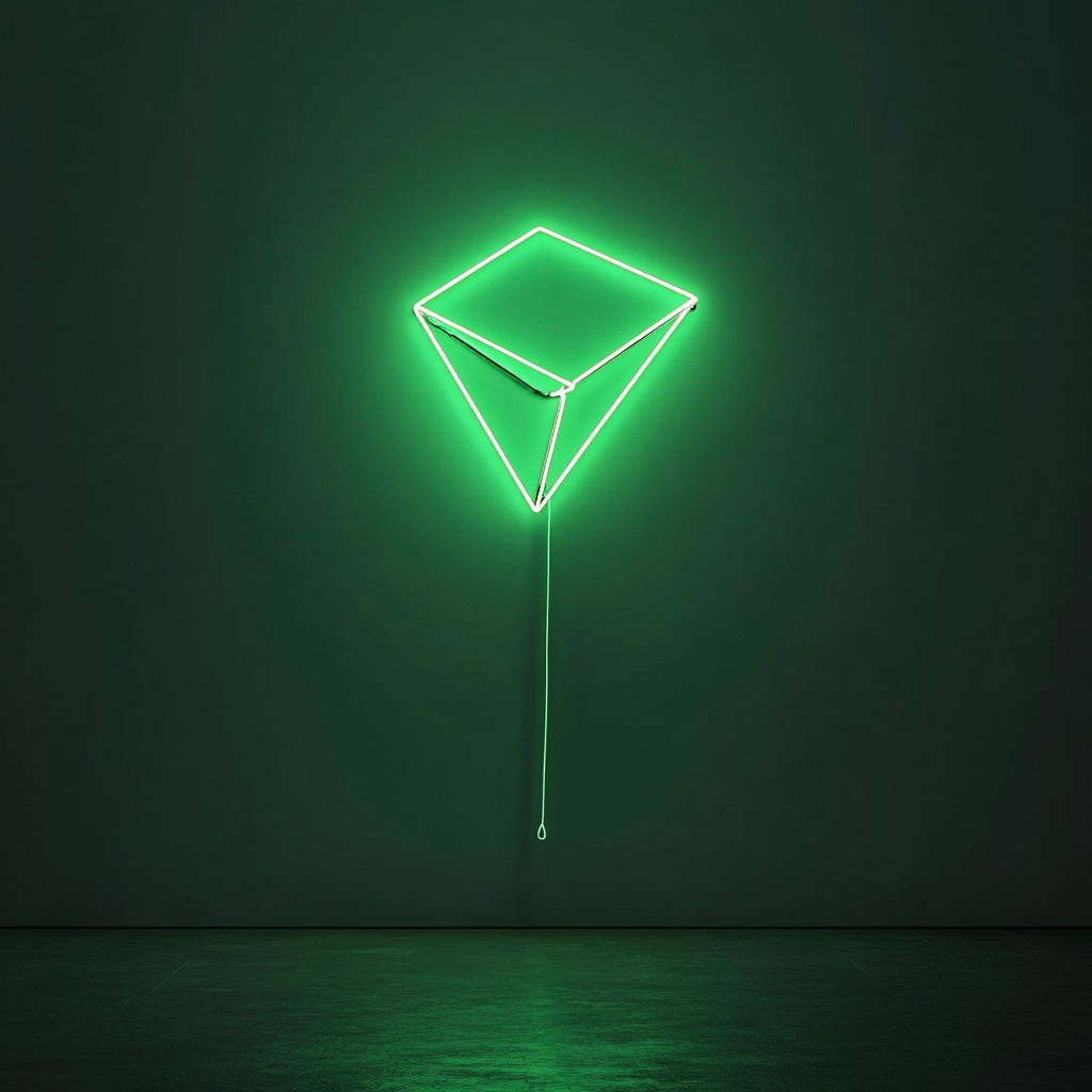 Flying Kite - Green Neon Sign, 18 Inches