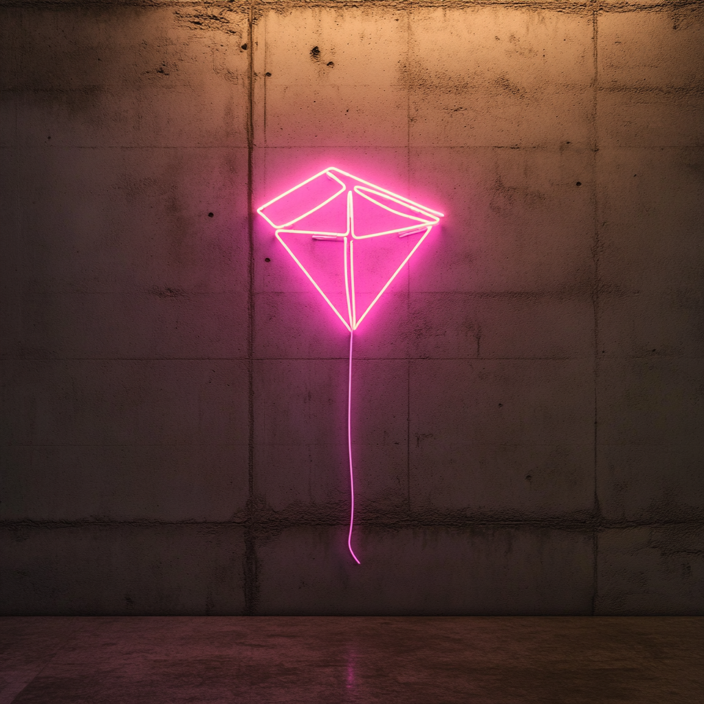 Flying Kite - Pink Neon Sign, 18 Inches