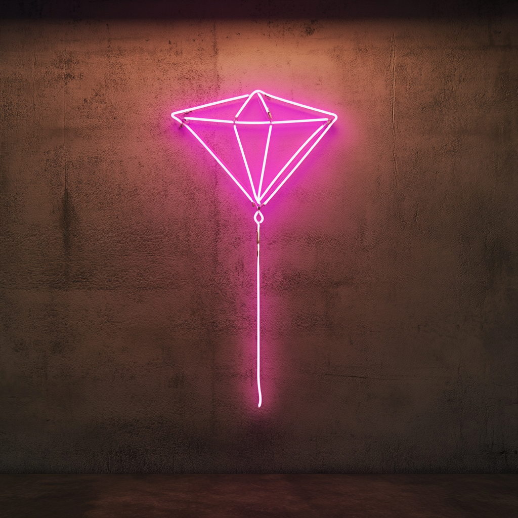 Flying Kite - Pink Neon Sign, 24 Inches