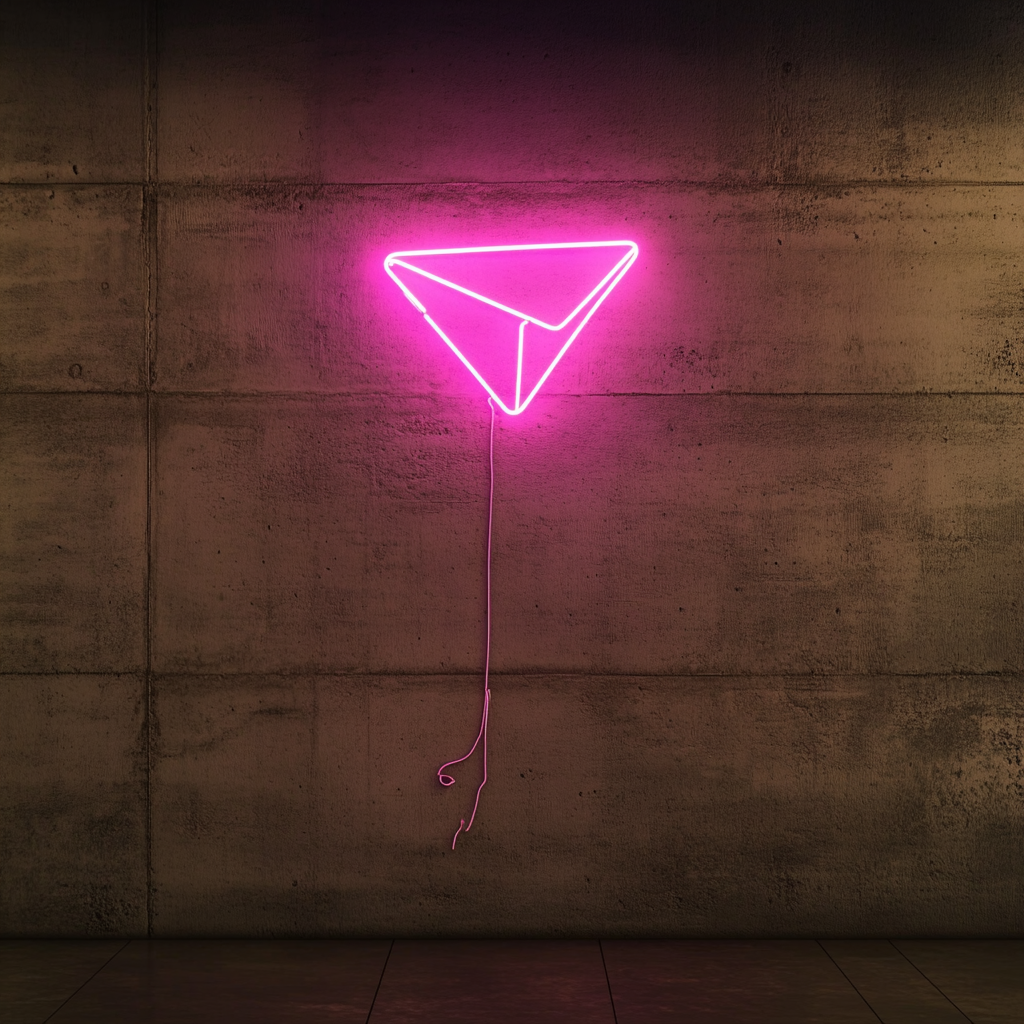 Flying Kite - Pink Neon Sign, 18 Inches