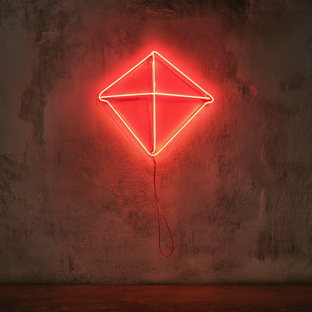 Flying Kite - Red Neon Sign, 24 Inches