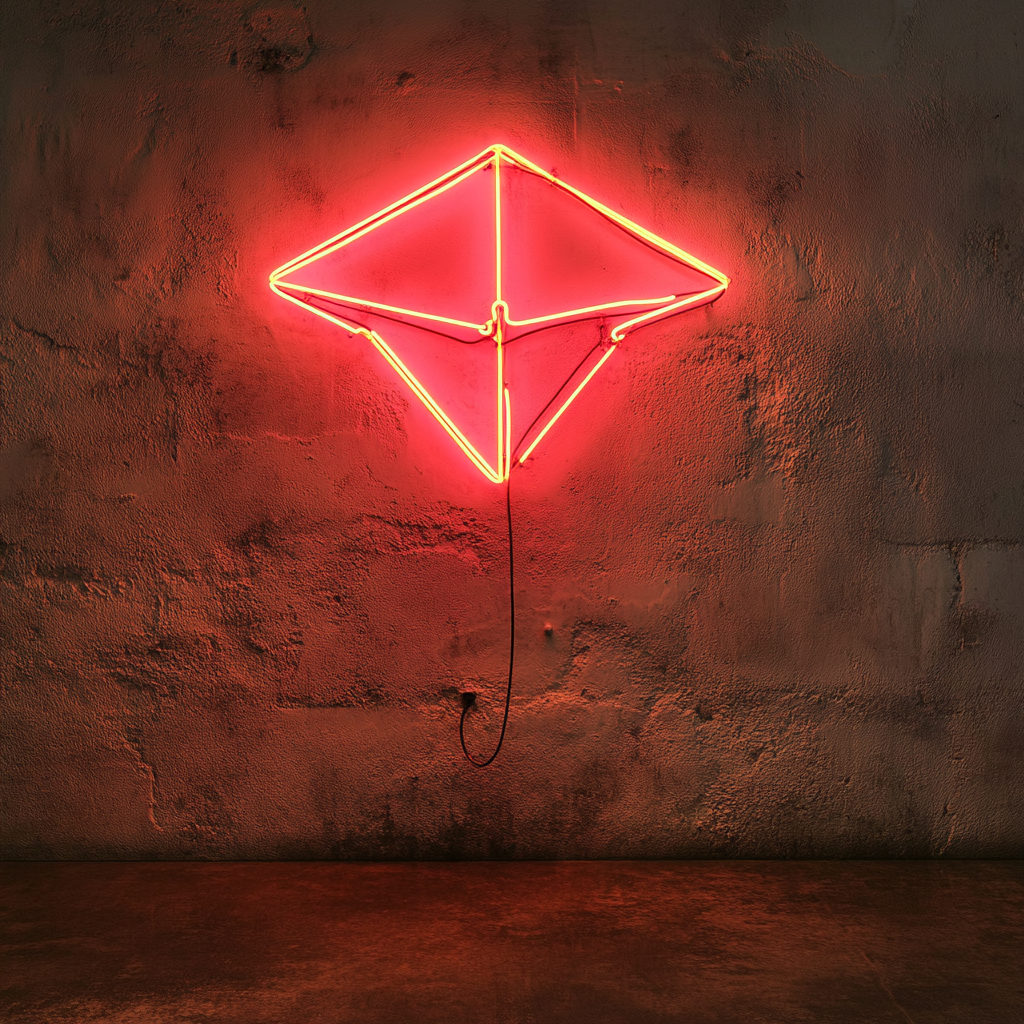 Flying Kite - Red Neon Sign, 24 Inches