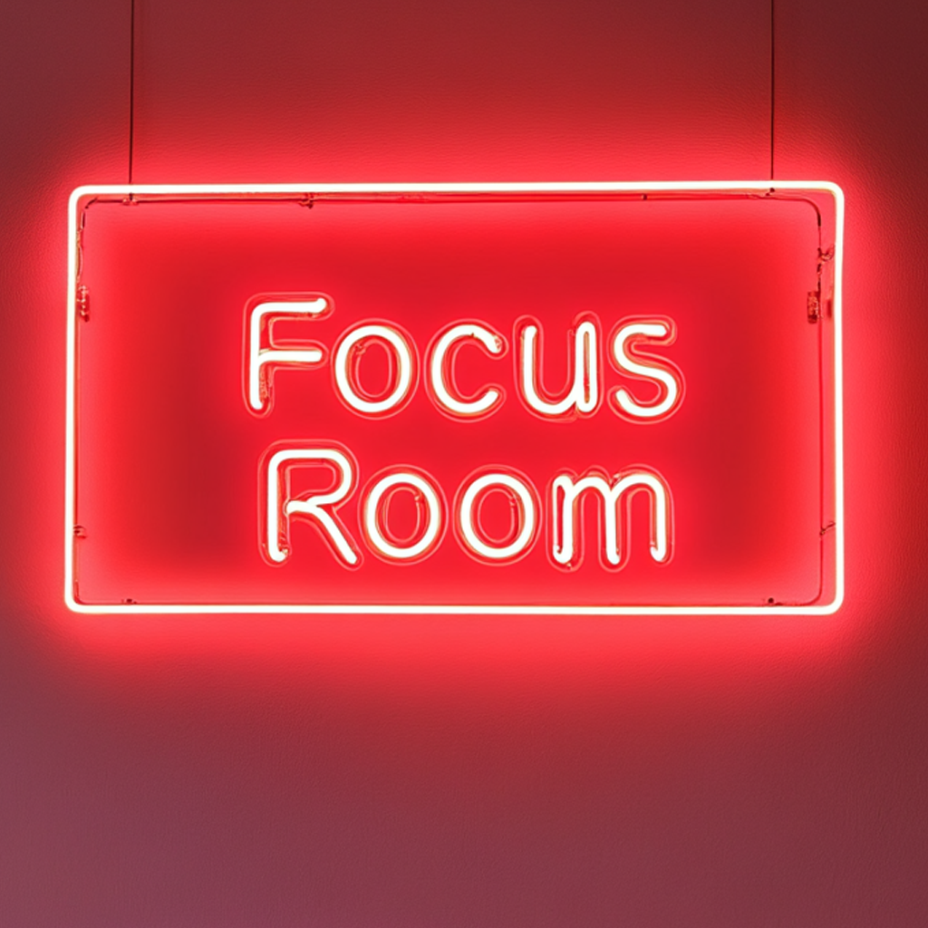 "Focus Room" - Red Neon Sign, 24 Inches