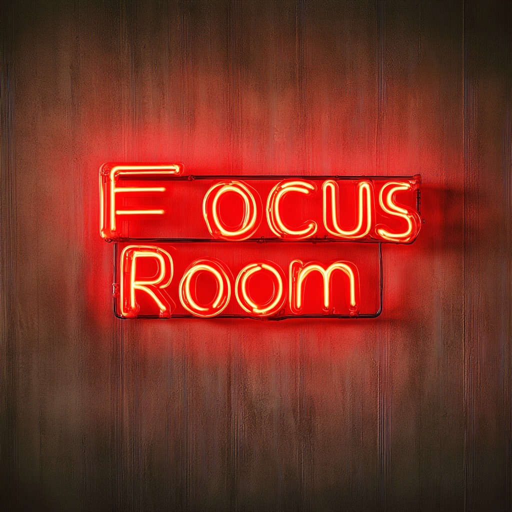 "Focus Room" - Red Neon Sign, 24 Inches
