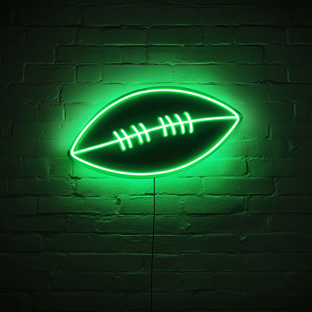 Football - Green Neon Sign, 18 Inches