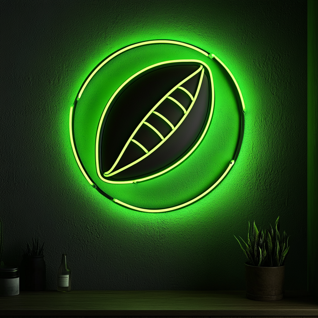 Football - Green Neon Sign, 18 Inches