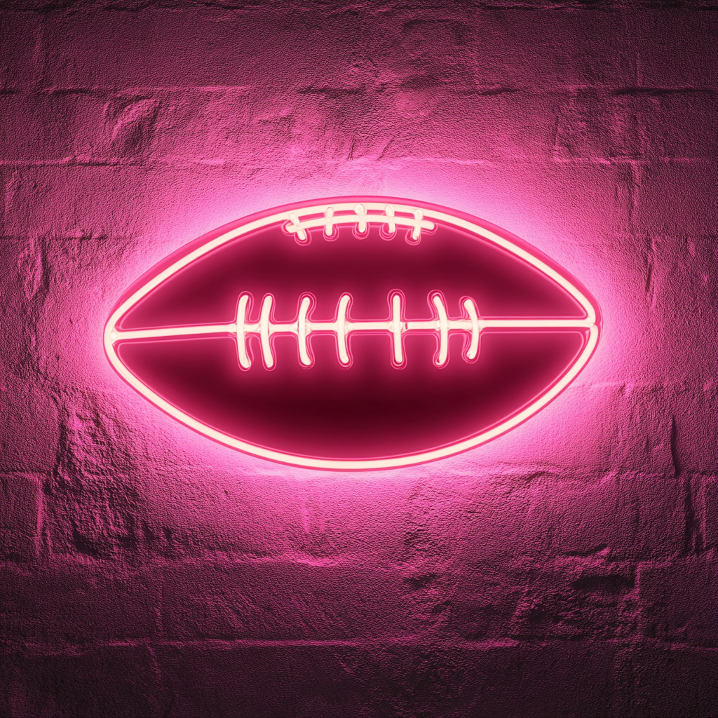 Football - Pink Neon Sign, 18 Inches