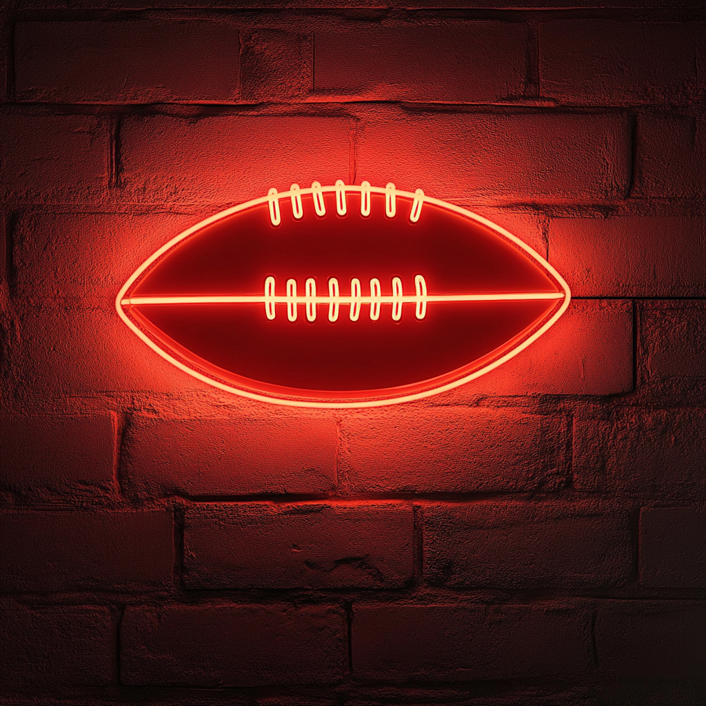 Football - Red Neon Sign, 24 Inches