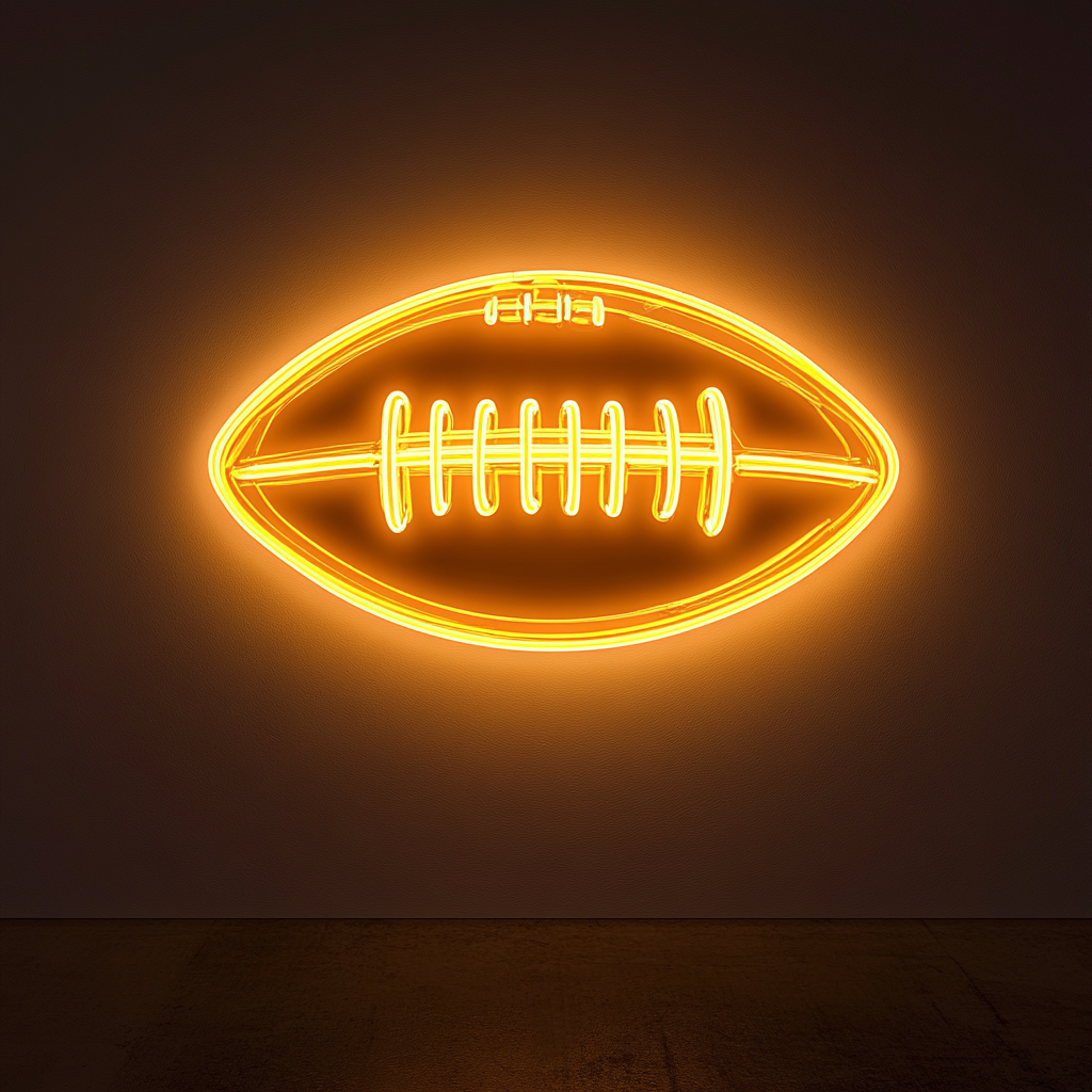 Football - Yellow Neon Sign, 18 Inches