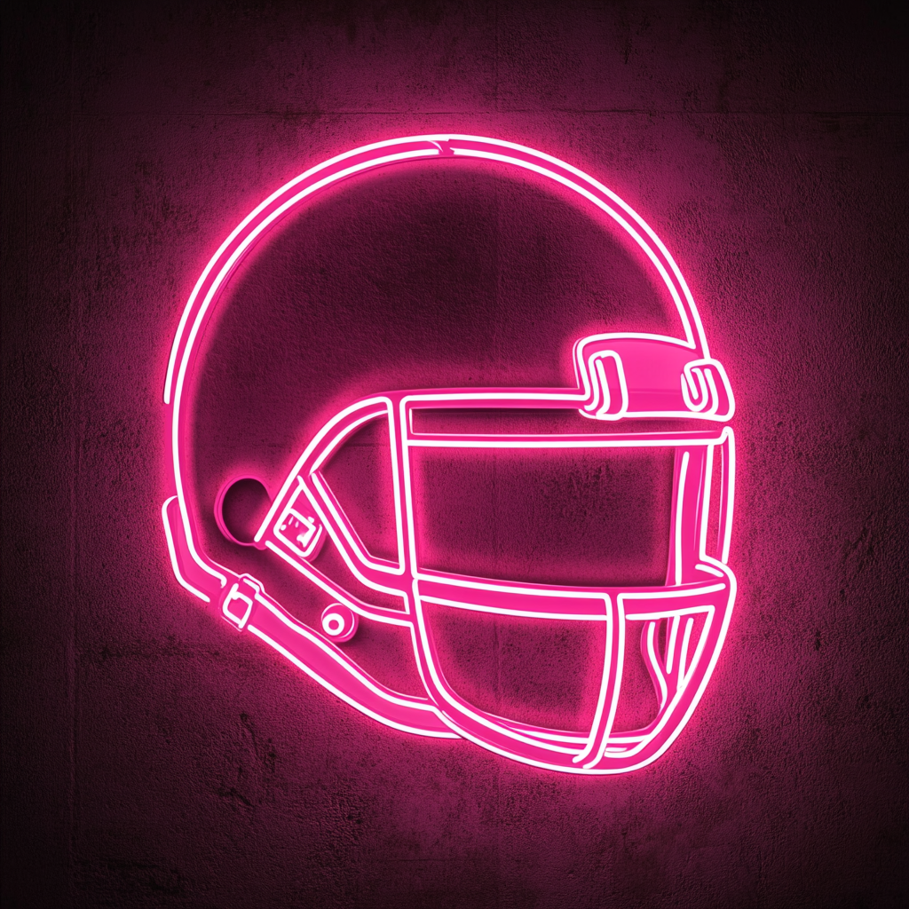 Football Helmet - Pink Neon Sign, 24 Inches