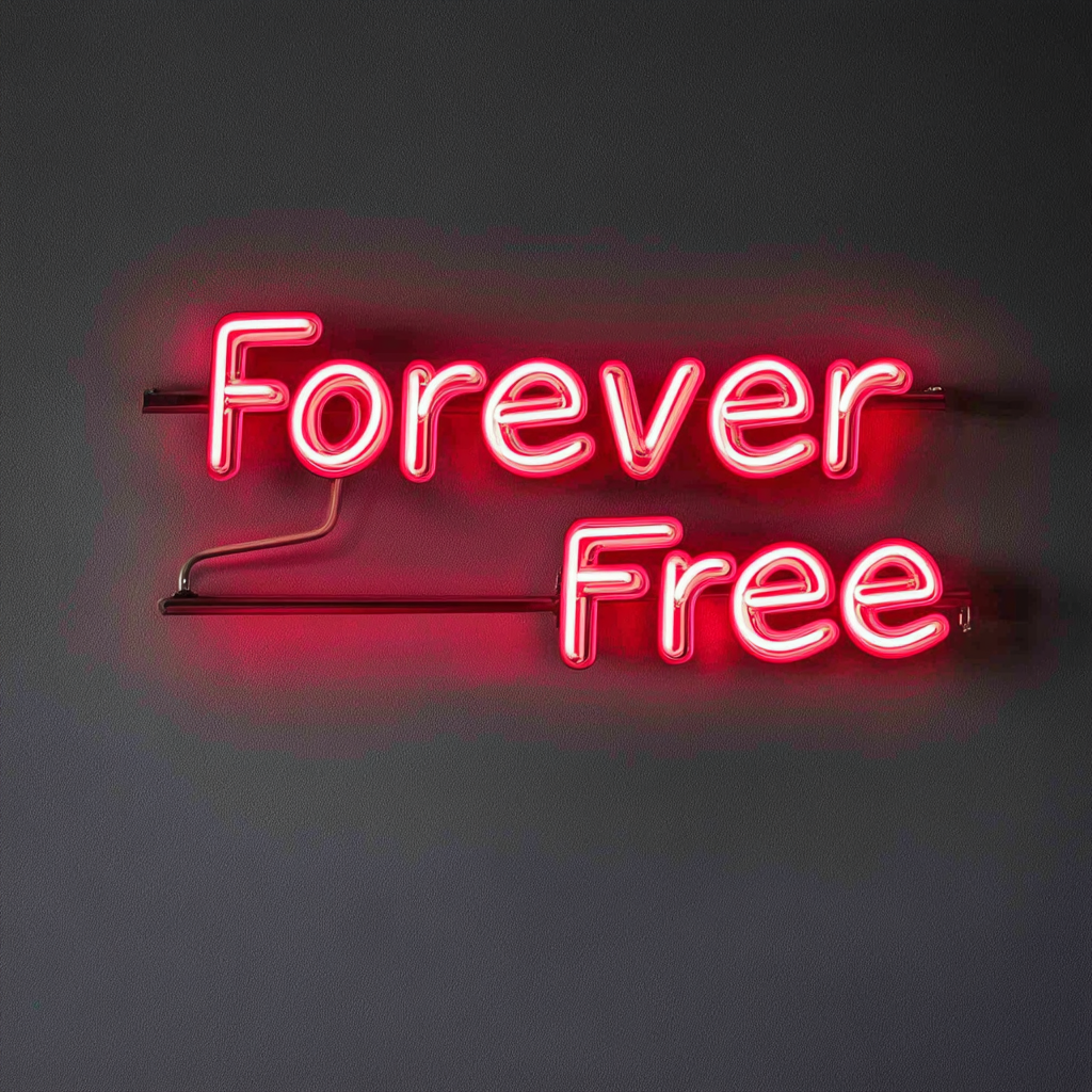 Forever Free - Red Neon Sign, 18 Inches