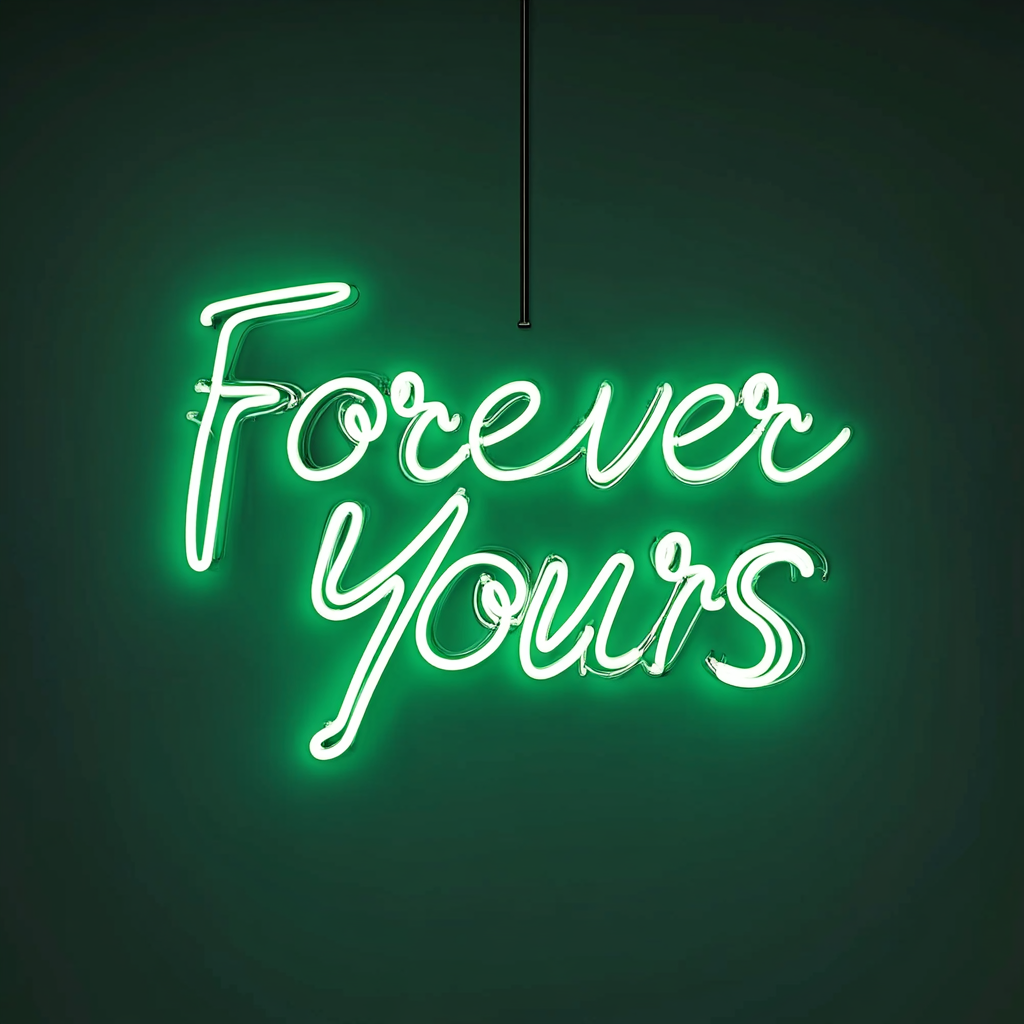 Forever Yours - Green Neon Sign, 18 Inches