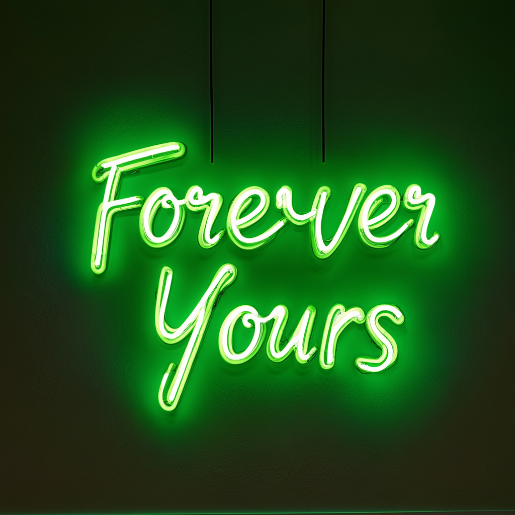 Forever Yours - Green Neon Sign, 24 Inches