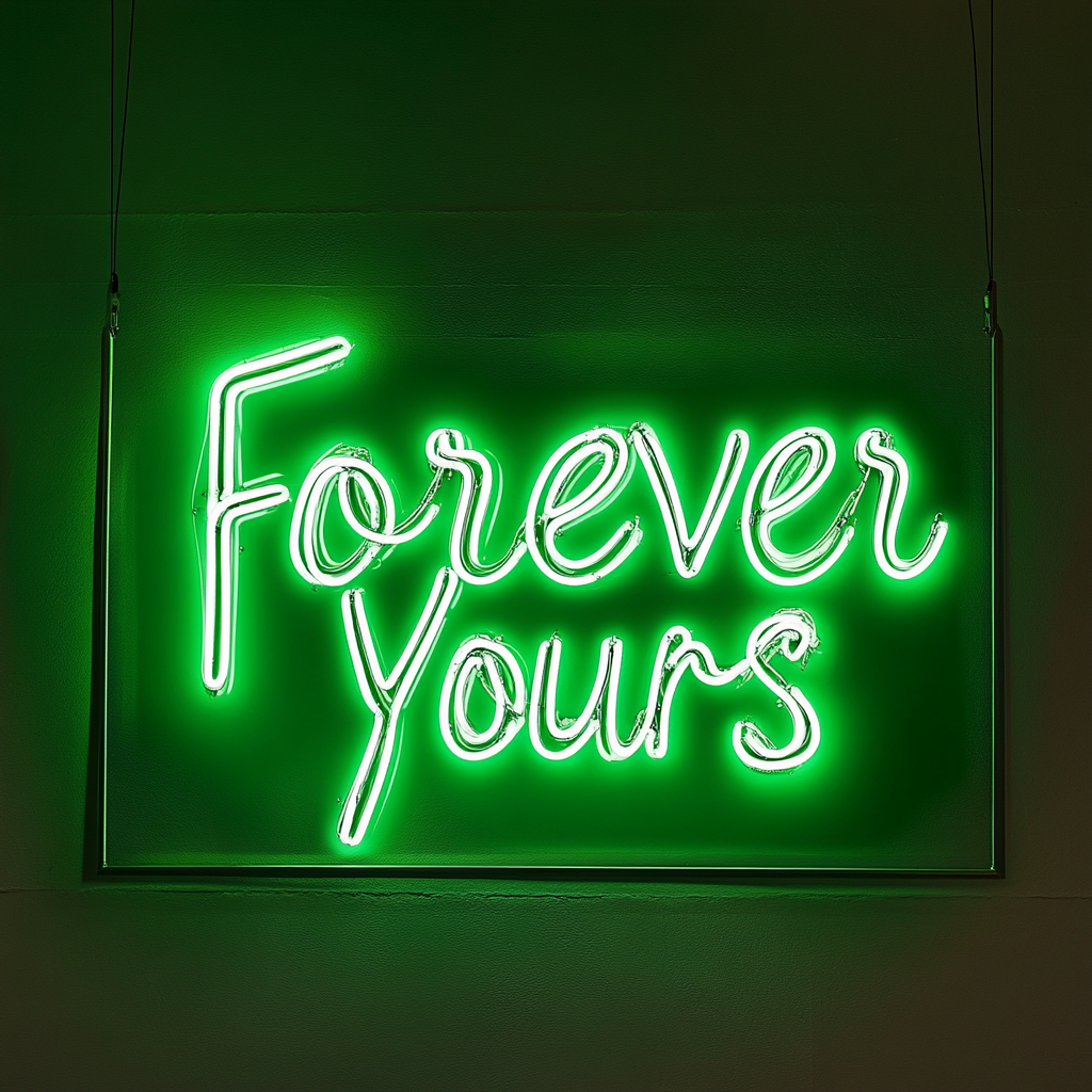 Forever Yours - Green Neon Sign, 24 Inches