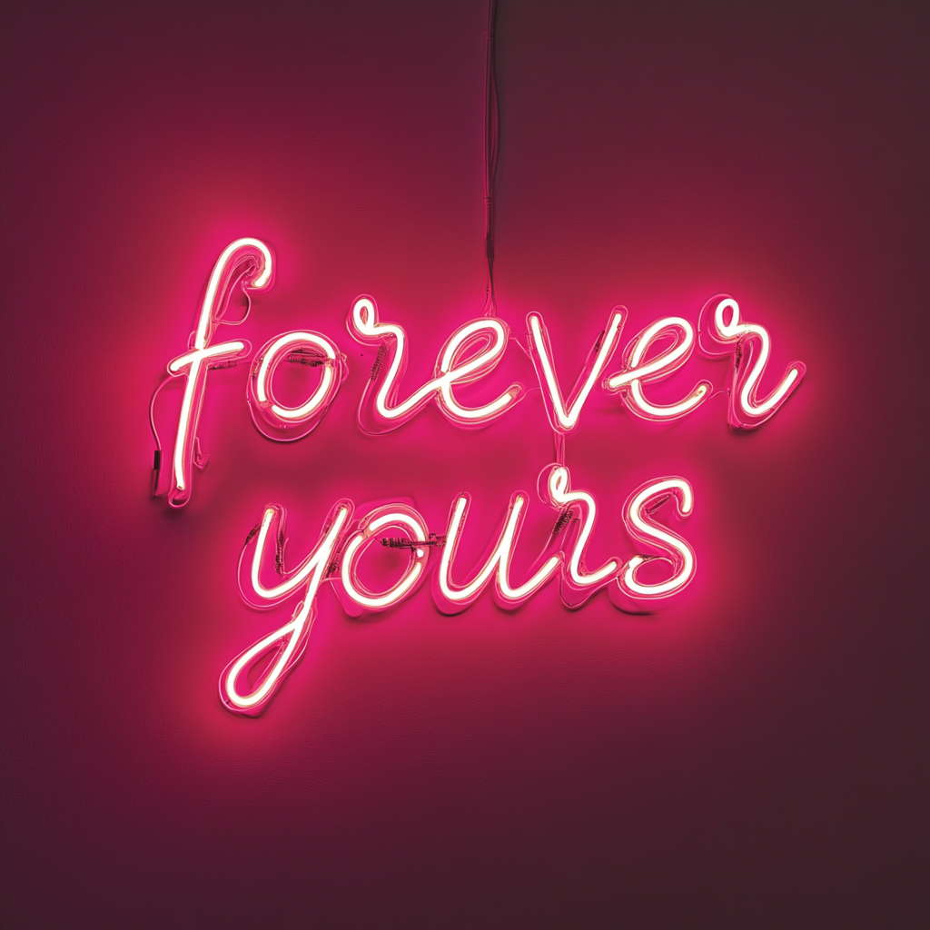 Forever Yours - Pink Neon Sign, 18 Inches