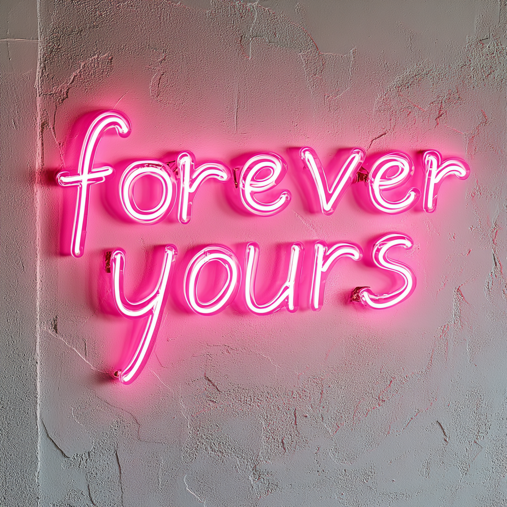 Forever Yours - Pink Neon Sign, 18 Inches