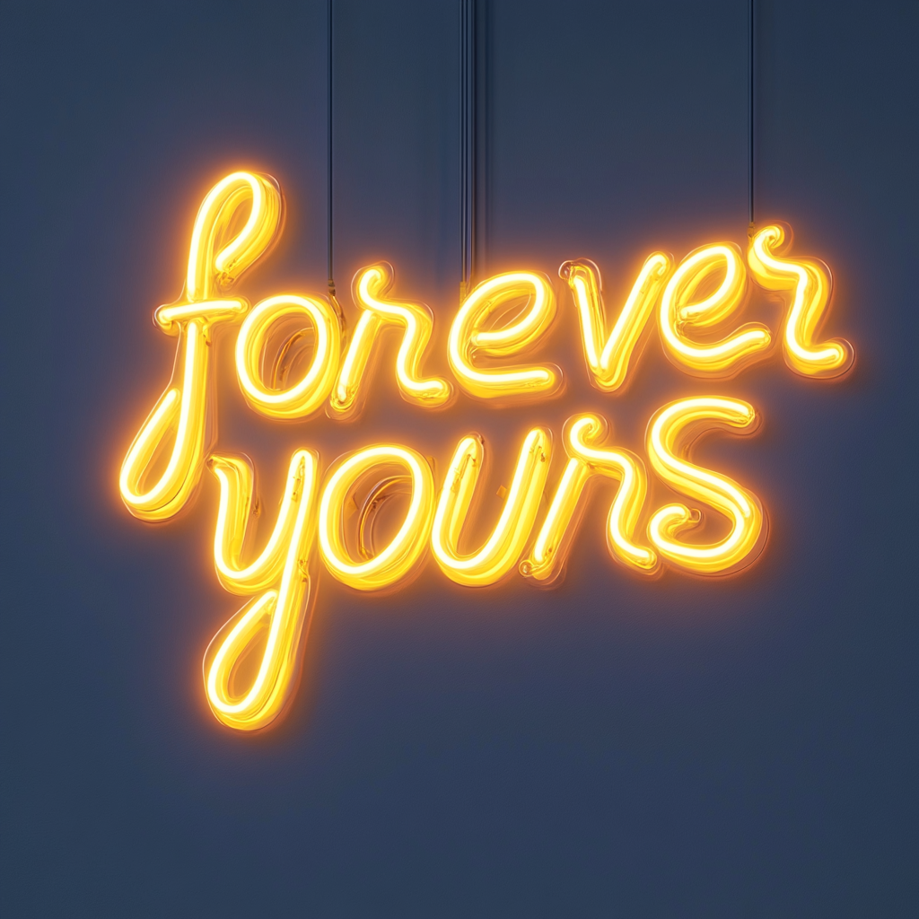 Forever Yours - Yellow Neon Sign, 24 Inches