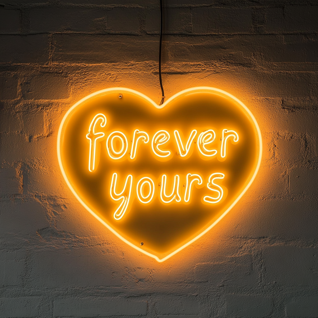 Forever Yours - Yellow Neon Sign, 24 Inches