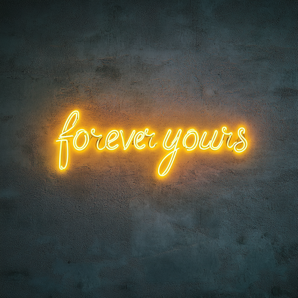 Forever Yours - Yellow Neon Sign, 18 Inches