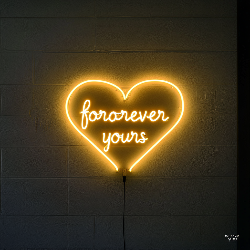 Forever Yours - Yellow Neon Sign, 24 Inches